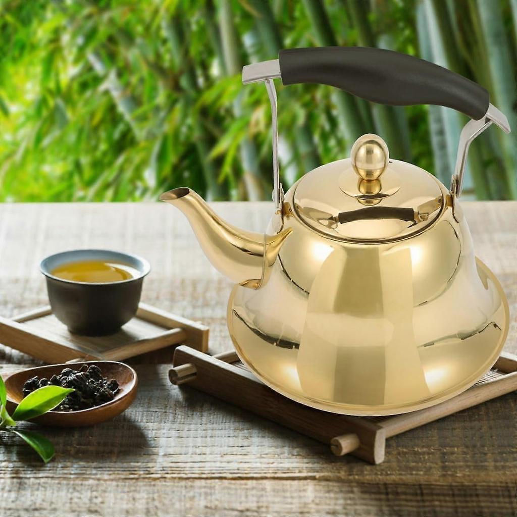 2L Whistling Tea Kettle Stovetop, Stainless Steel Teapot Water Kettle with Removable Tea Infuser, Mirror Polished Retro Tea Maker for Gas, Induction