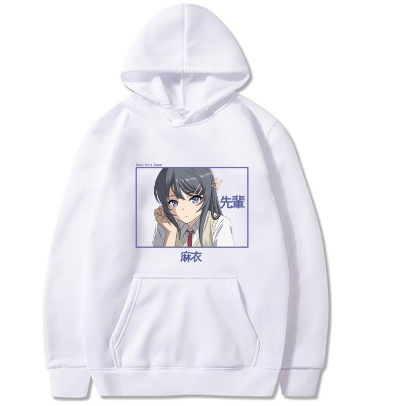 Bunny Senpai  Sakurajima Mai Men's Hoodie Vintage Unisex Pullover Men Vintage Graphic Hoody Tops Oversize Clothing