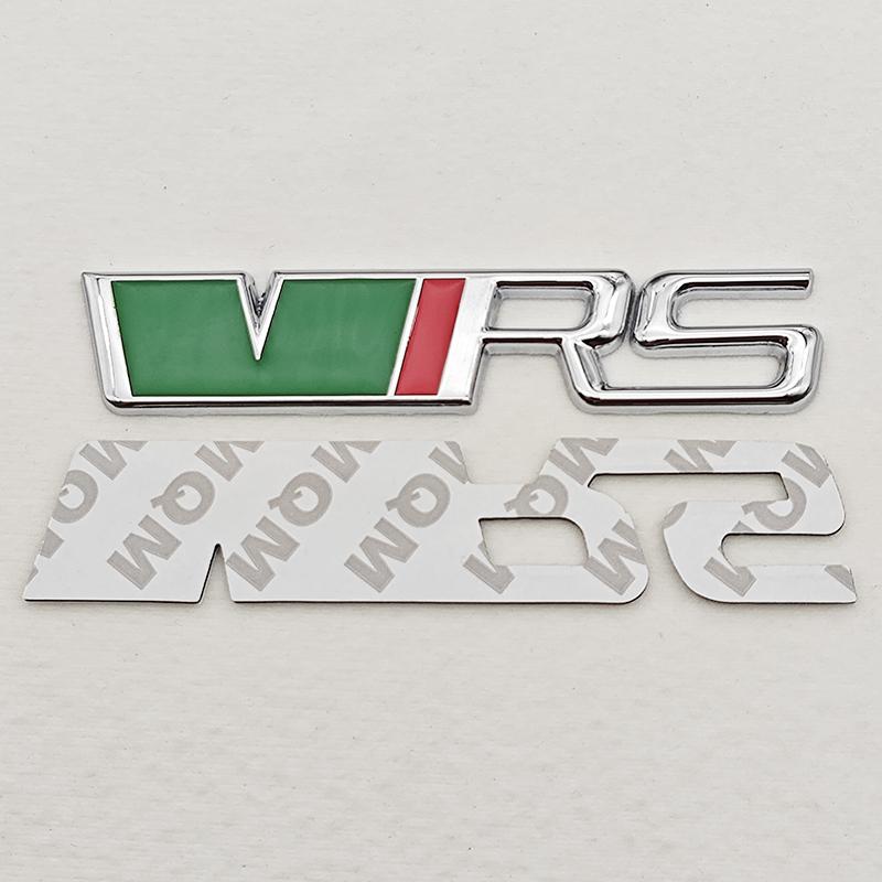 QPZF2 3D Metal Logo VRS Sticker Letters Emblem Car Front Grille Fender Side Trunk Badge For Skoda RS VRS Stickers Accessories