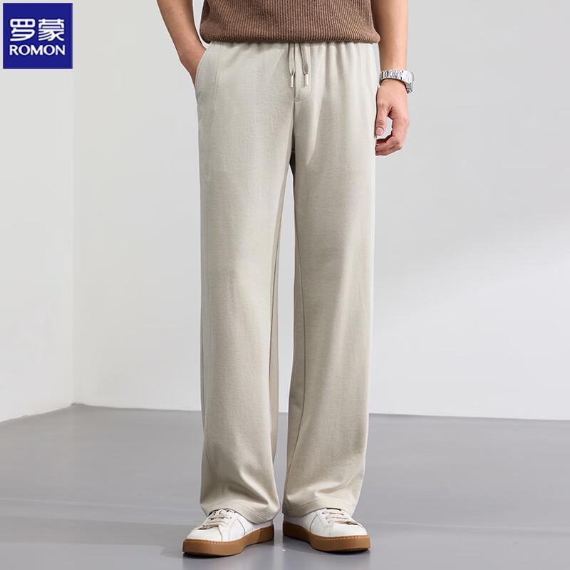 ROMON Men's Summer Lyocell Blend Straight-Leg Casual Pants