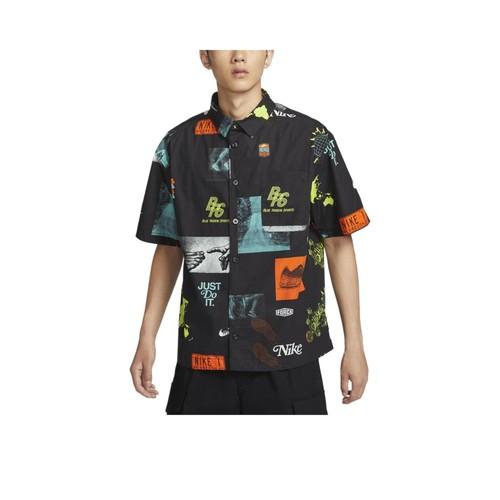 Nike Classic Comfortable Printed Short-Sleeve T-Shirt for Men in Black