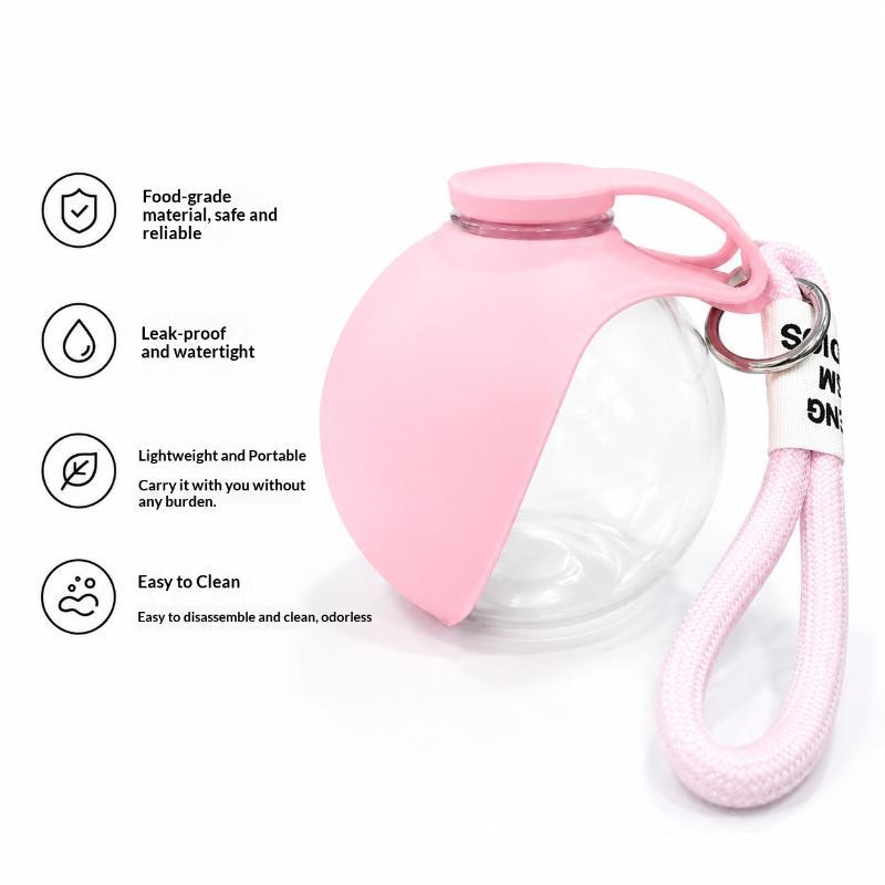 Portable Dogs Drinking Bottle With Silicone Bowl, 285Ml Leak-Proof Dog Drinking Bottle For Cats And Dogs,Outdoor Walks And Hikes