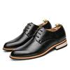 Set feet and pedal men's shoes youth trend lace-up low-top leather shoes British business casual small leather shoes