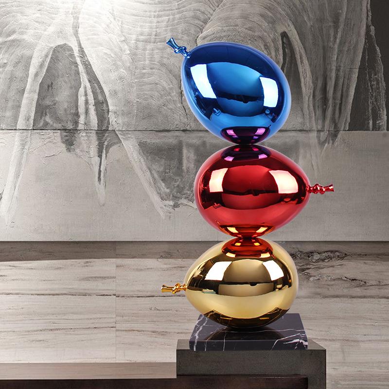 Creative Crafts Home Decoration Balloon Statue Living Room Atmosphere Electroplated Balloon Sculptures Hotel Art Installation