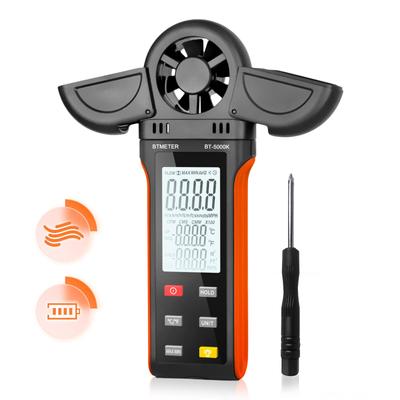 Wind Speed Meter,Digital External Anemometer,BT-5000K Measure Wind Speed,67 Mph High Speed,backlight,Data Hold,Protective Shell