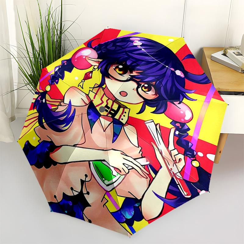 

1pc Outdoor Umbrella with Anime Character Design - Automatic Opening/Closing, Portable 3-Fold Design, 8-Bone Iron Frame - Perfect Gift for Fans,