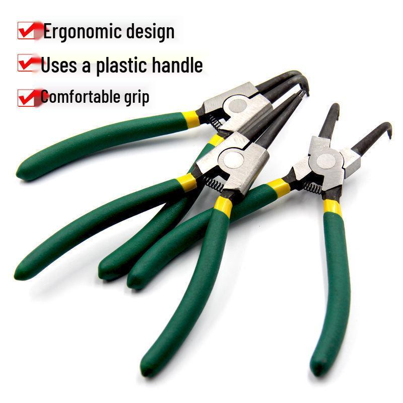 7" Yellow Snap Ring Pliers: Internal/External Circlip & Retaining Ring Tools