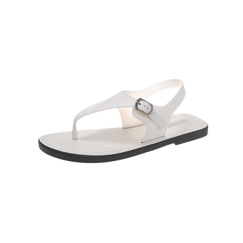 Light luxury and comfortable French retro flat-soled sandals, light summer new sandals, soft soles are not tired