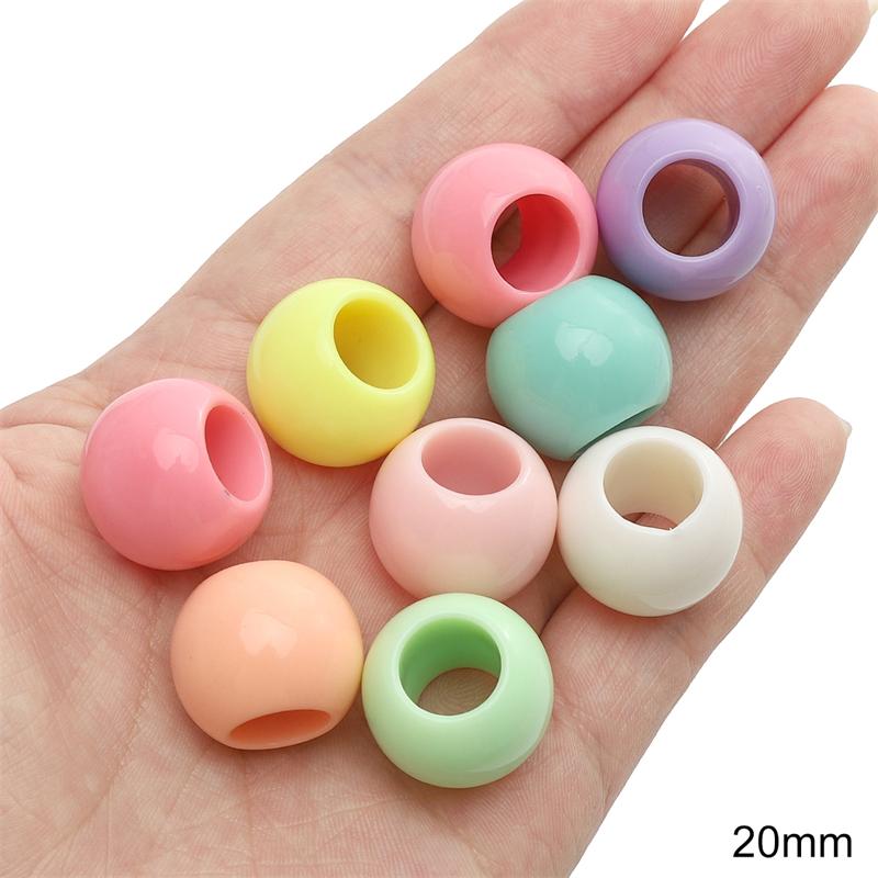 

10-200 шт./пакет Акриловые бусины цвета мороженого с большими отверстиями для браслетов, ожерелий, сережек, ювелирных изделий, аксессуаров 20mm 10pcs/bag