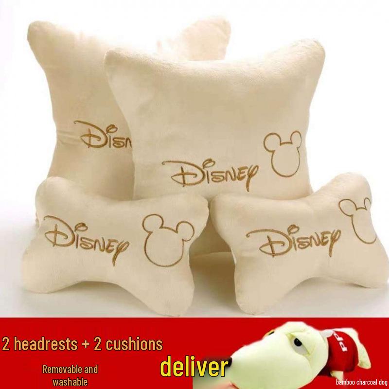 Car Neck and Lumbar Support Pillow Set – Cute Cartoon Design