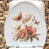 Schmetterling Blumen Badezimmer WC Wandaufkleber Selbstklebend Wasserdicht Abnehmbare Aufkleber Für Toilette WC Toilettendeckel Dekoration