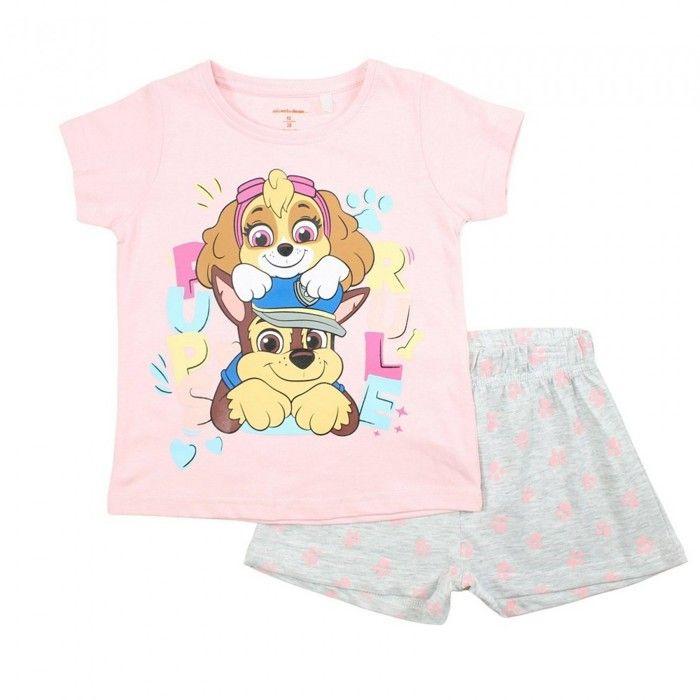 Ensemble tee shirt et short Pat patrouille fille rose clair - - Rose