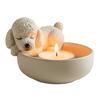 KX4B Dog Lover Gift Resin Light Holders Hand Paint Designs Safe for Pet and Meditations Space