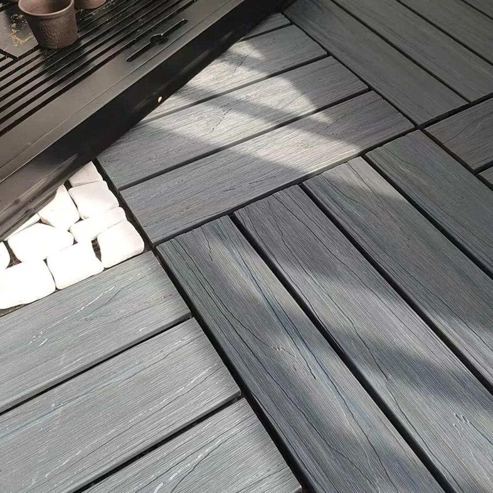 Interlock Wooden WPC Floor Hardwood Terrace Brick New Patio Deck Tiles  Landscaping