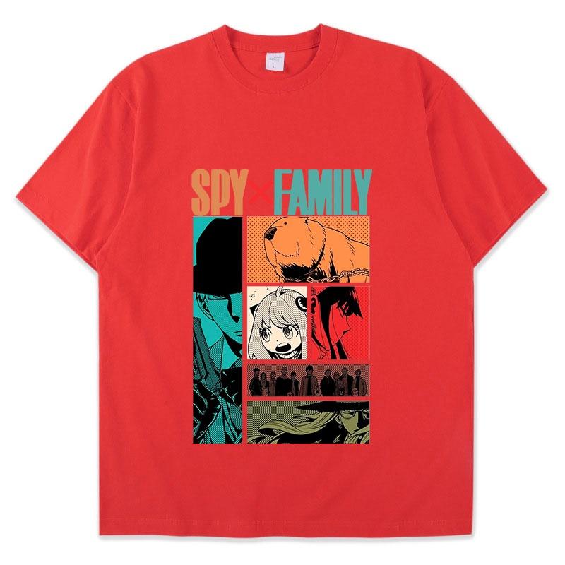 Fashion Anime Spy X Family Anya Forger Bond Forger Oshirase 400 Manbu Graphics Summer Short Sleeve T-shirts Unisex Top