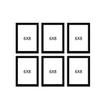Set Of 6 Photo Frames With Mount Paper (6 X 8 Inch - 6), Black, Wall Mount, Rectangular
