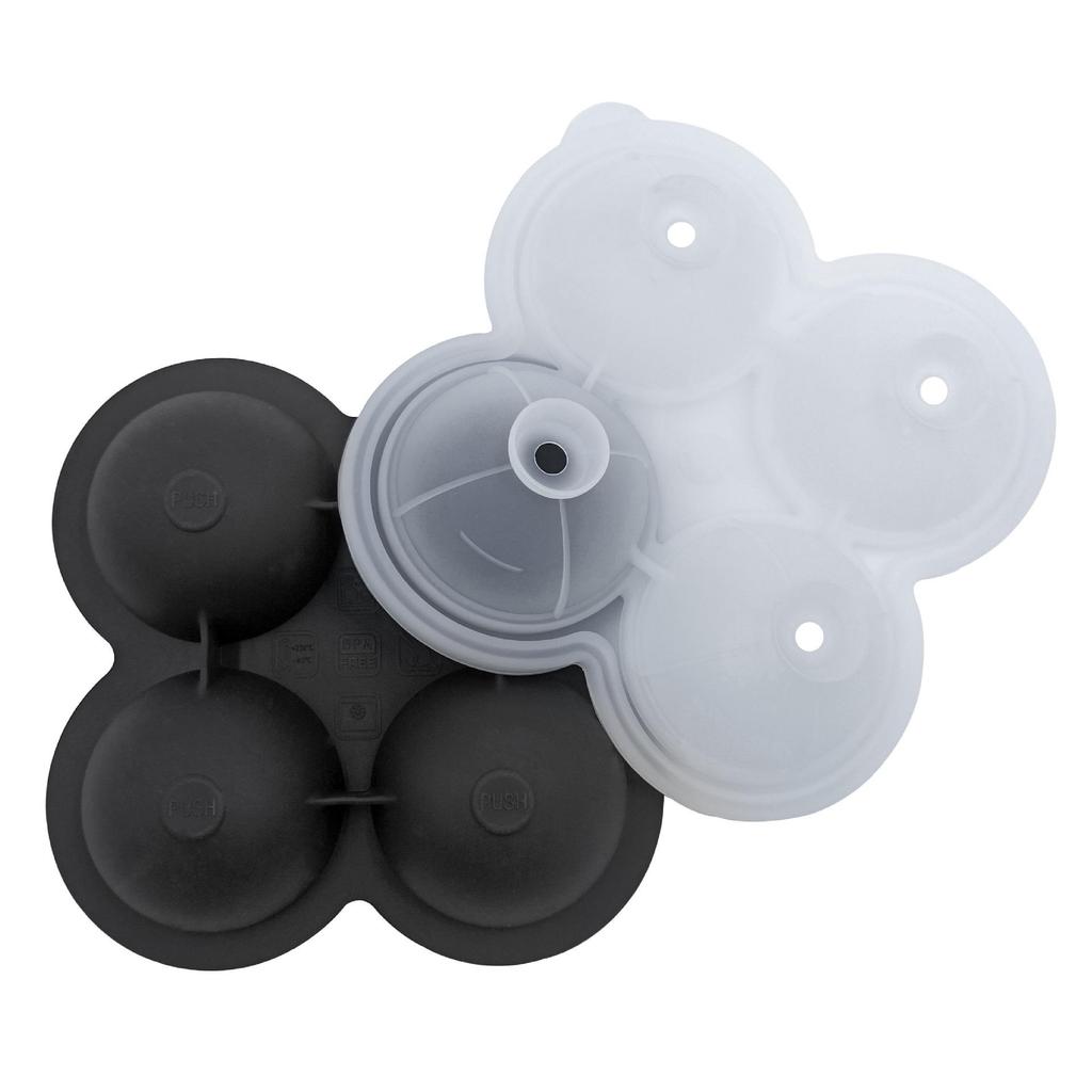 Vassoio per palline di ghiaccio in silicone con imbuto per whisky e vino