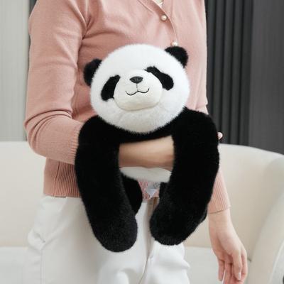 Kreativer Panda Stock Niedliche Cartoon Handheld Plüschpuppe Landschaftliches Souvenir Langer Bambus Panda Geschenkpuppe