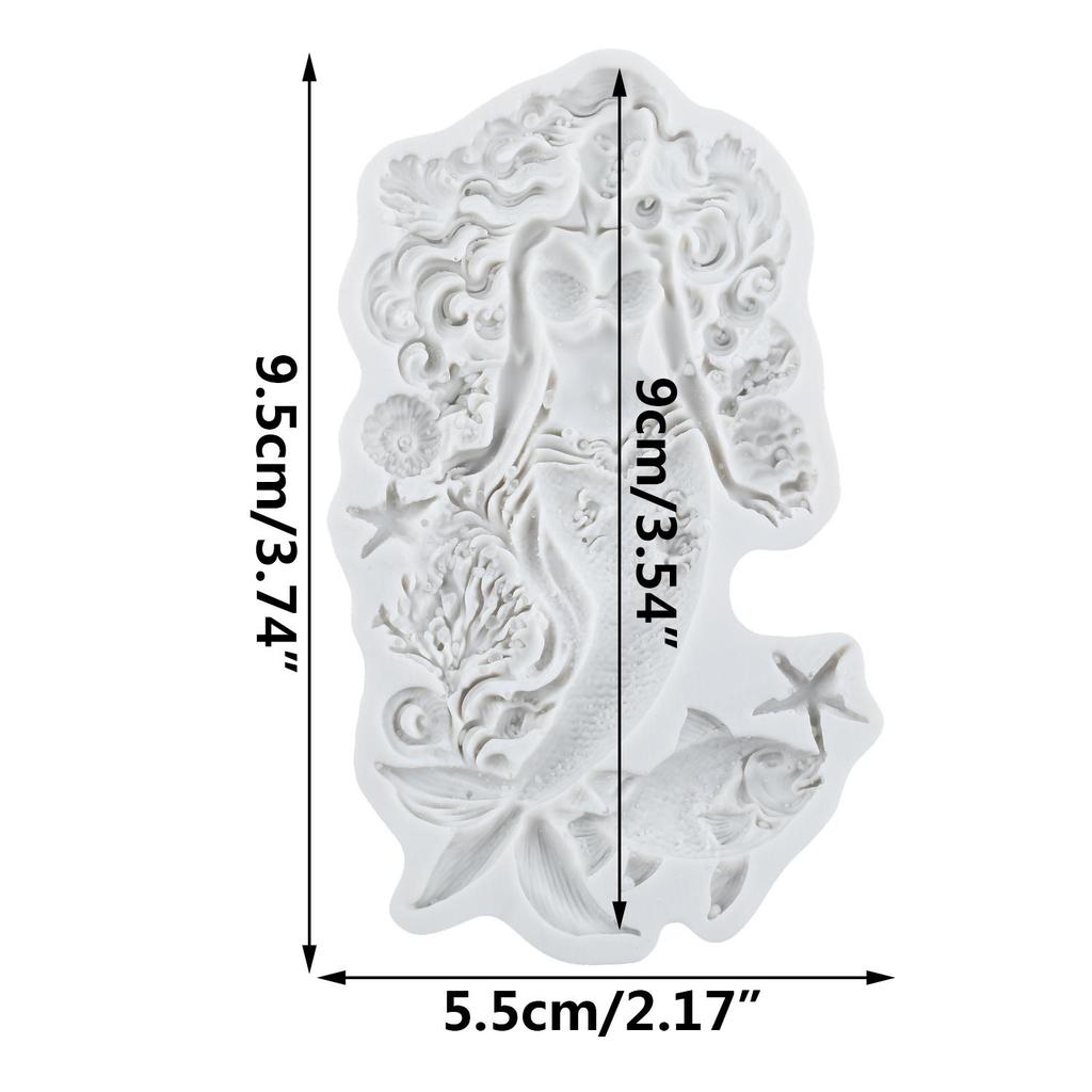 Meerjungfrau Silikonform Fisch Seestern Fondantformen Kuchen Dekorationswerkzeuge Cupcake Topper Süßigkeiten Zuckerhandwerk Gum Paste Polymer Clay