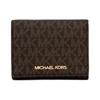 Jet Set Travel Logo Print Snap Fastening Coated Canvas Wallet Medium Women's Brown