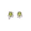 Sweet cool geometric irregular lava stud earrings women's European and American fashion olive green zircon earrings ins style hip hop earrings