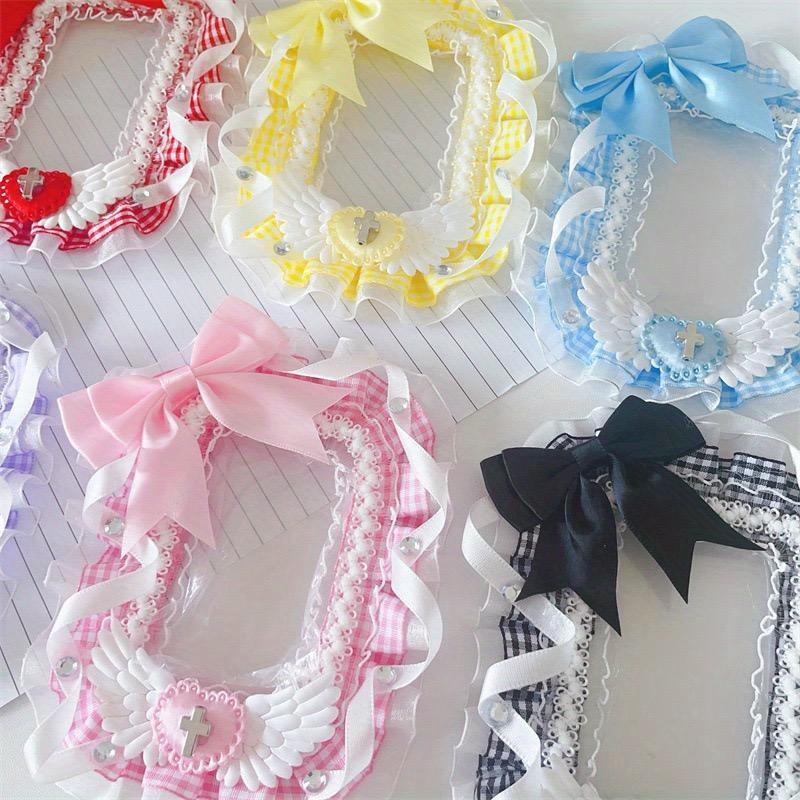 Lace Sleeve Bow 3-inch Photo Holder DIY Fabric Photo Holder Bag for School