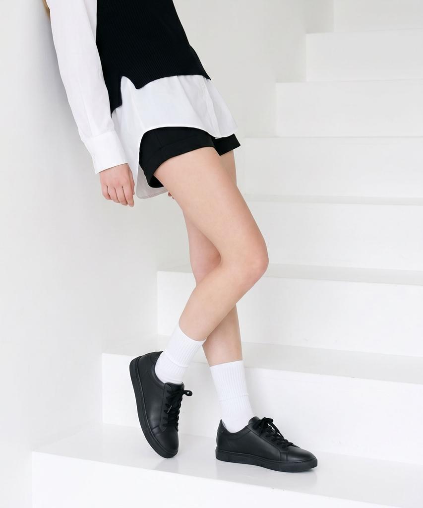 Thenopi Retro 6Cm Height-Increasing Sneakers All Black