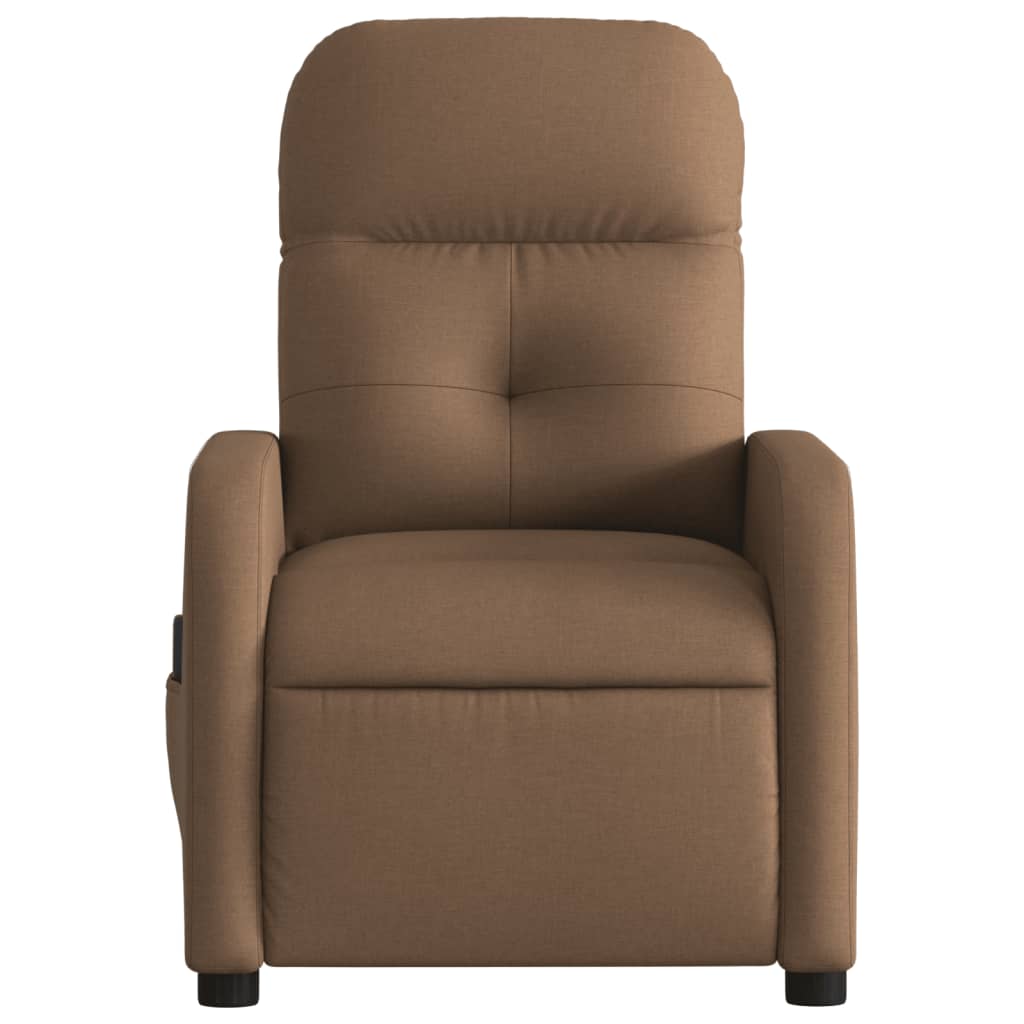 Vidaxl Foldable Massage Armchair, Brown, Fabric Upholstered