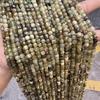 Natural Green Garnet Faceted Square Beads: Small Sugar Cube Beads for Stringing Jewelry