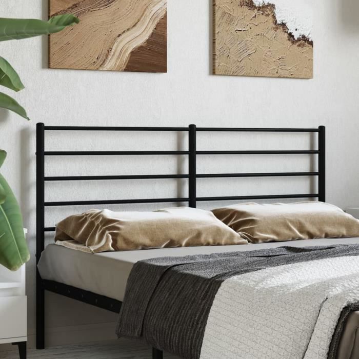 VidaXL Black Metal Headboard 150 Cm 352353