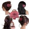 Netz Haarspange Rose Blume Floral Haarnadel Süße Haarspange Haarschmuck