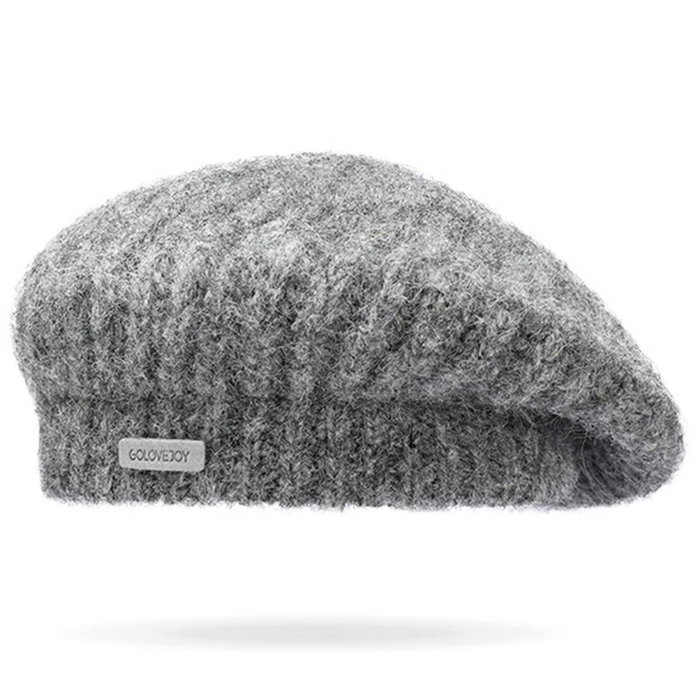 GOLOVEJOY DMZ103 Solid Color Winter Wool Warm Hat Elastic Knitted Beret Cap D