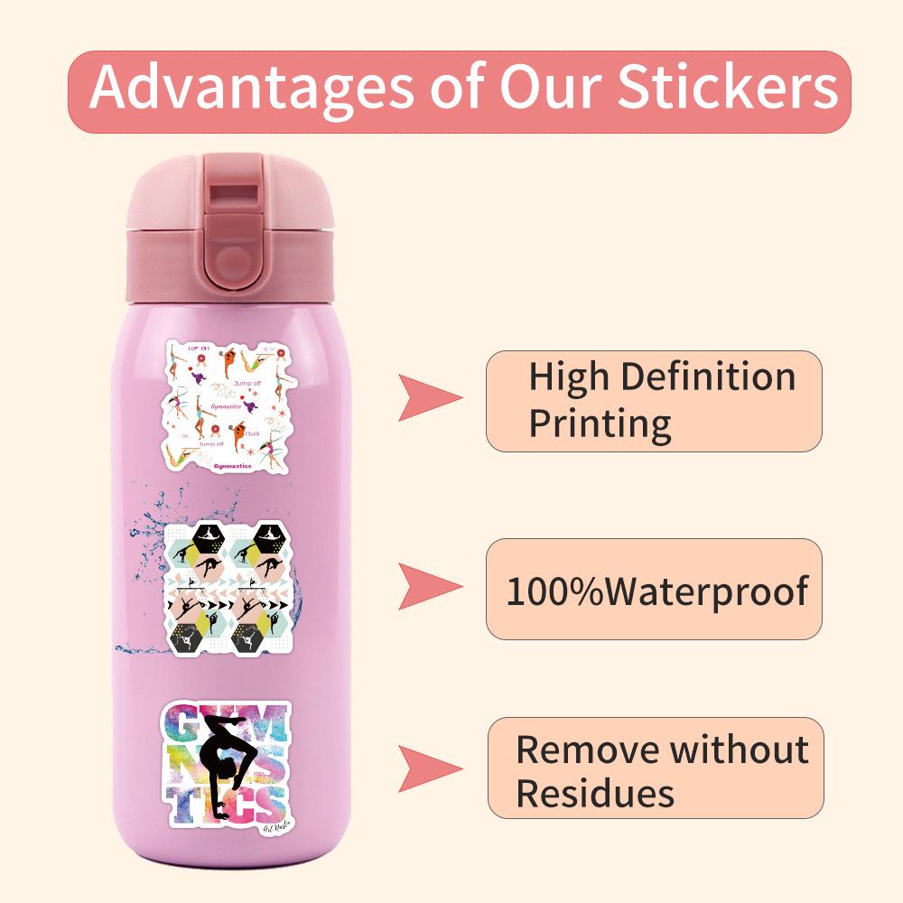 55 Gymnastics Cartoon Stickers for Decorating Notebooks, Luggage, and Phone Cases