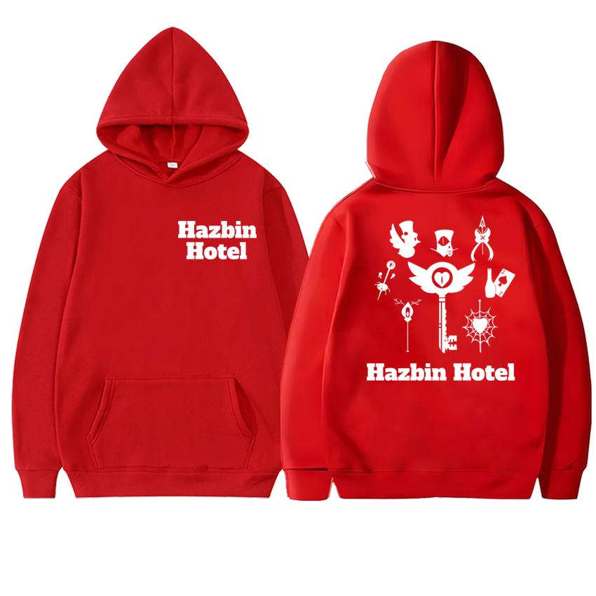 Hot Sale Hazbin Hotel Double Sided printed Hoodies  New Unisex harajuku Cartoon pullover Men women Fleece Casual Sweatshirt