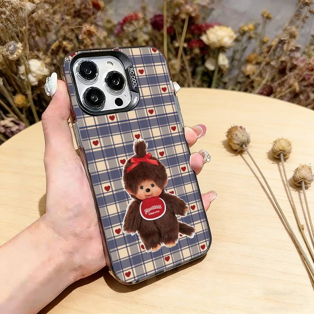 Cute M-Monchhichis Phone Case For iPhone 17,16,15,14,13,12,11 Plus,Pro Max,XS,Colorful Silver Phone case Funda Cover