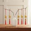 Golden Chinese Zodiac Goat Hanging Ornaments With Red Tassel Lucky Charms For Spring Festival Home Car Decor