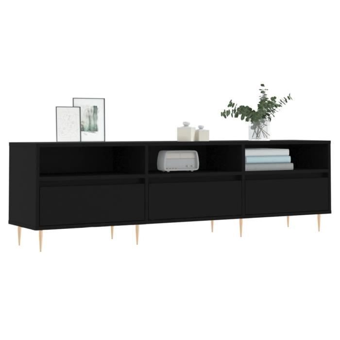 VidaXL Meuble TV noir 150x30x44,5 cm bois d'ingénierie 831269