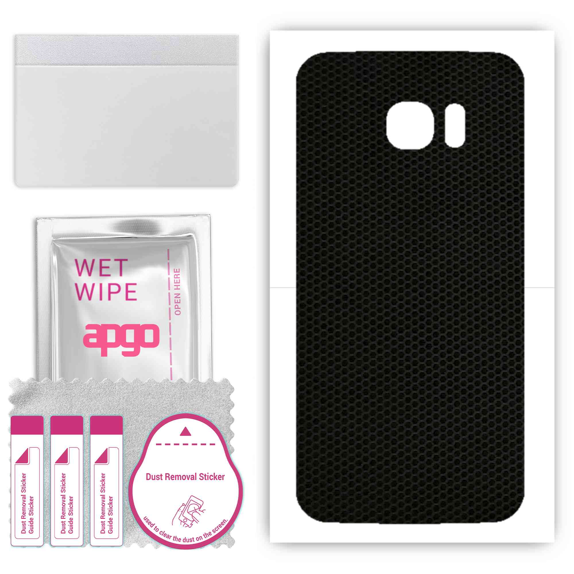 

apgo Protective Skin Sticker for the back compatible with Samsung Galaxy S7 edge, Wrap Film, Foil, Vinyl - Pattern Matrix
