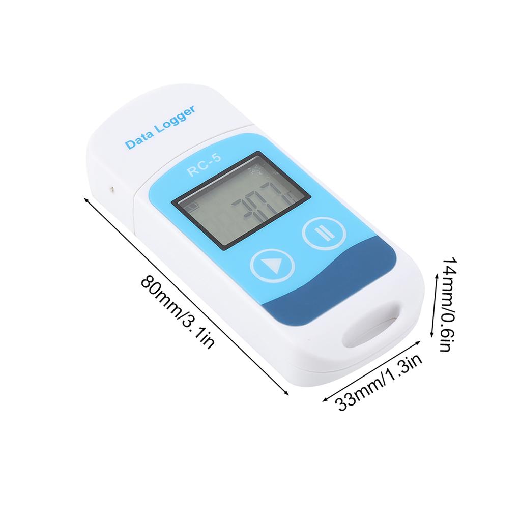 Portable RC‑5 Temperature Data Logger Mini Recorder LCD Display 32000 Points Internal Sensor