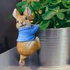 Funny Rabbit Statue Adorables Bunny Sculpture Resin Animal Figurine Decorative Ornament for Outdoor Fairy Garden Patio Yard Tree