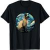 Siamese Cat In Starry Night Painting Men Women Kids T-Shirt