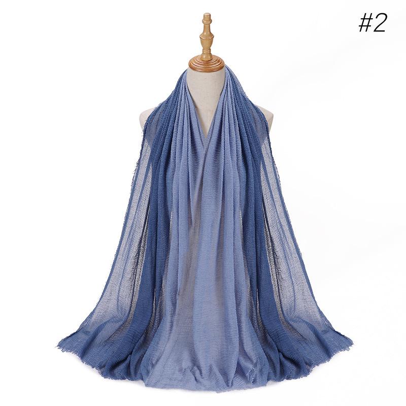 Gradient Color Cotton Linen Scarf Travel Camping Shade Long Scarves Shawl Head Wraps Headscarf Neckerchief Women Muslim Hijabs
