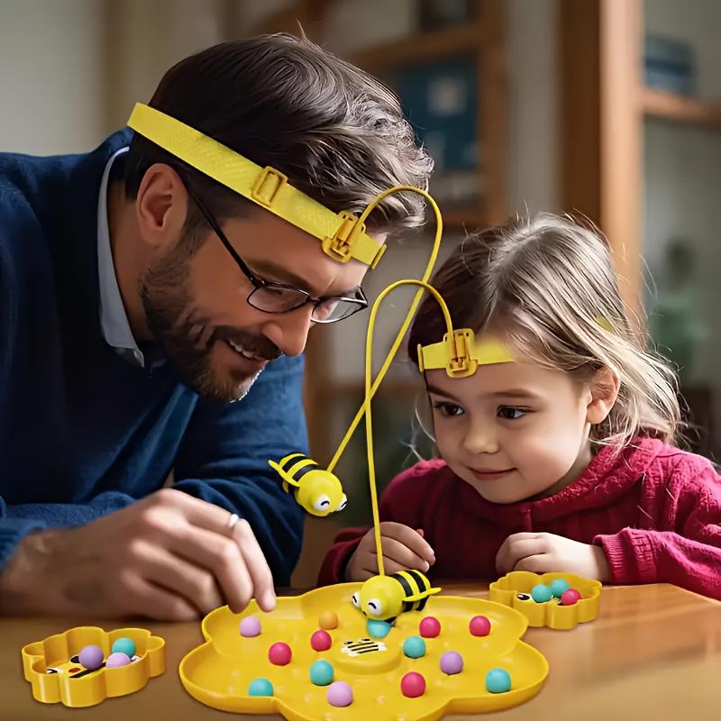 Magnetic Bee and Sugar Bean Picking Toy,Parent-Child Interactive Learning Game,Includes Bees,Ladybugs,and Colorful Beads,Educational Magnetic Activity