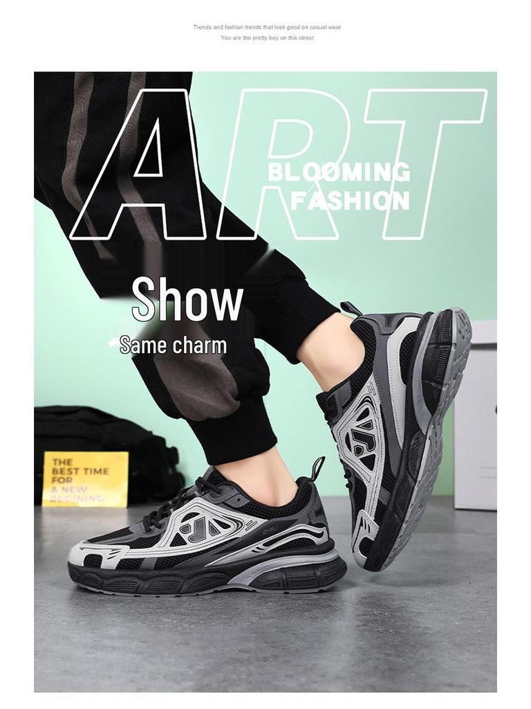 Męskie Letnie Sneakersy z Siateczki - Modne, Oddychające, Wszechstronne, Grubo-Podeszwowe Koreański Styl Dad Shoes