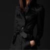 Womens Winter Lapel Double-Breasted SlimLong Trench Coat Overcoat