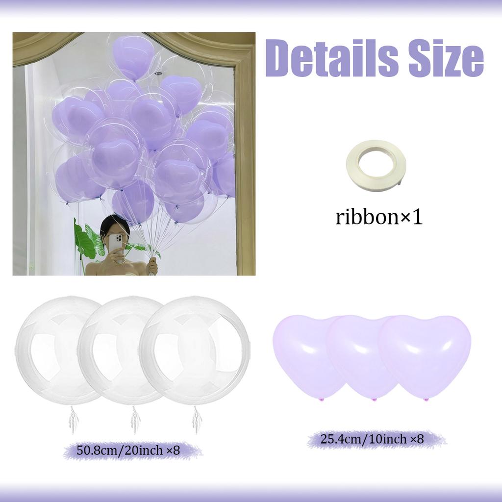 Love Bobo Balloon Set Heart Shaped Latex Balloon Transparent Bobo Balloon Proposal Birthday Shower Wedding Decoration Decoration