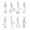 Acrylic Heart Keychain Pendant Multicolor Pentagrams Pendant Key Chains Fashionable Decoration for Phones Car Keys Bags