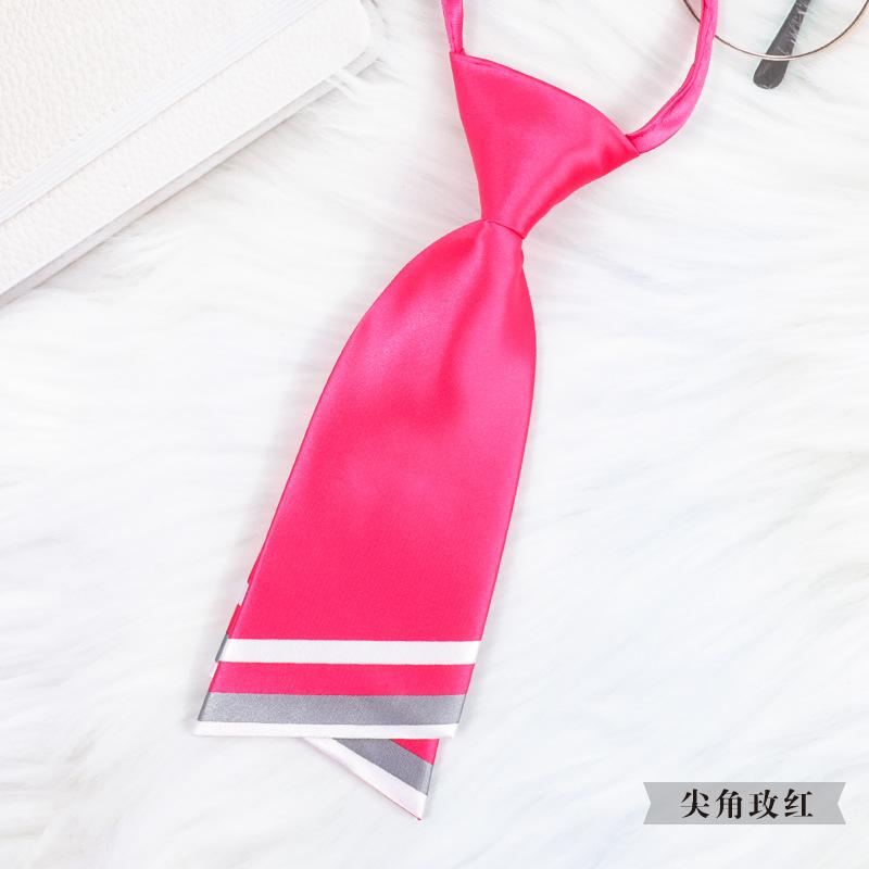 Korean Version Of Professional Sharp Corner Gray Small Tie Japanese Bow Tie Flower Ribbon Bow Student Business Women'S Tie