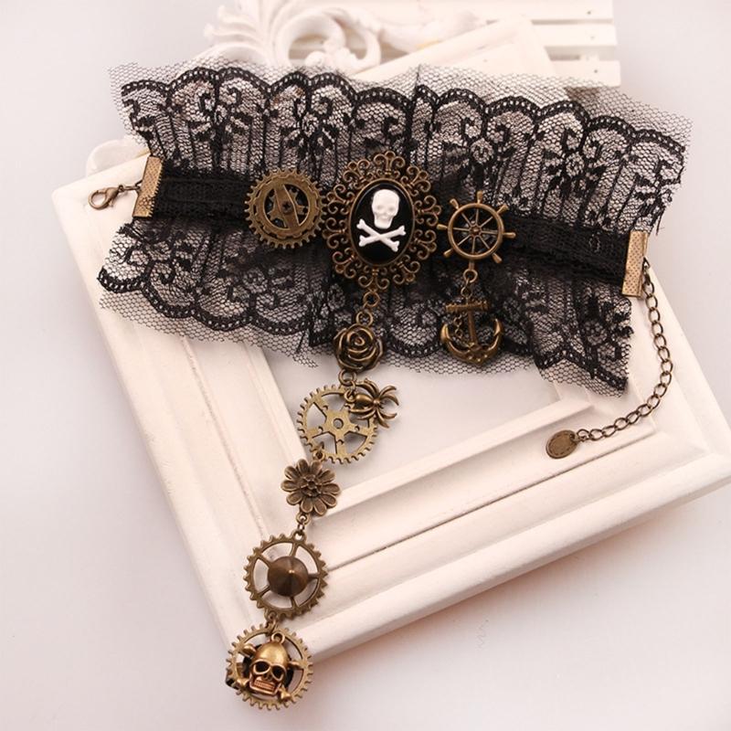 Gothic Gloves Victorian Pirate Wristband DanceParty Gloves Lady Cool Accessories