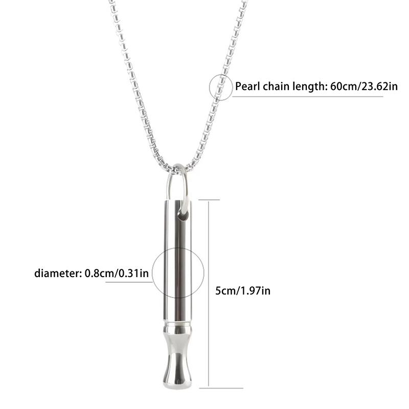 Stainless Steel Mindfulness Breathing Necklace For Women Men Relief Anxiety Pendant Stress Panic Attack Relief Meditation Tool